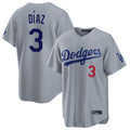 STECN LA.Dodgers #3 Edwin D¡§aaz Player Gray Game Home Stitched Jerseys
