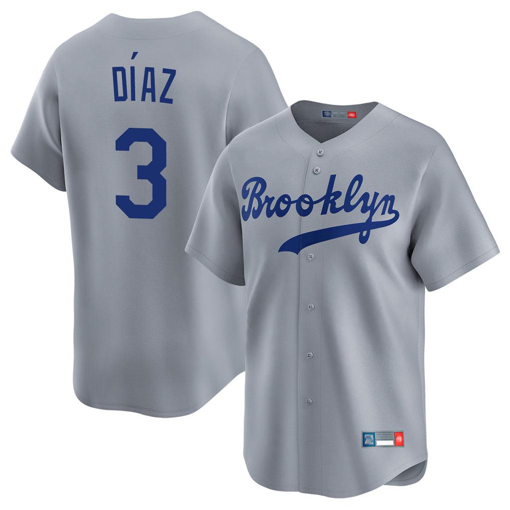 STECN LA.Dodgers #3 Edwin D¡§aaz Player Gray Game Limited Home Stitched Jerseys