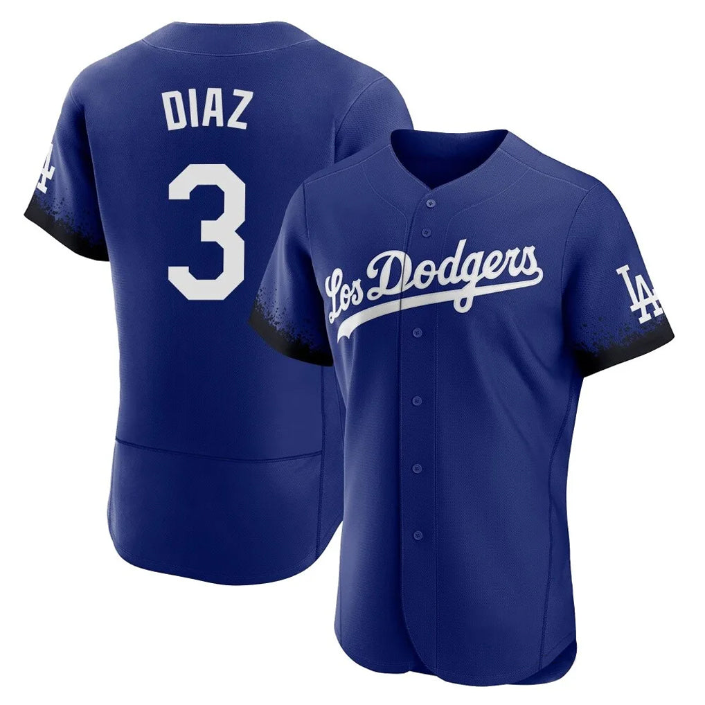 STECN LA.Dodgers #3 Edwin D¡§aaz Player Royal City Connect Elite Home Stitched Jerseys