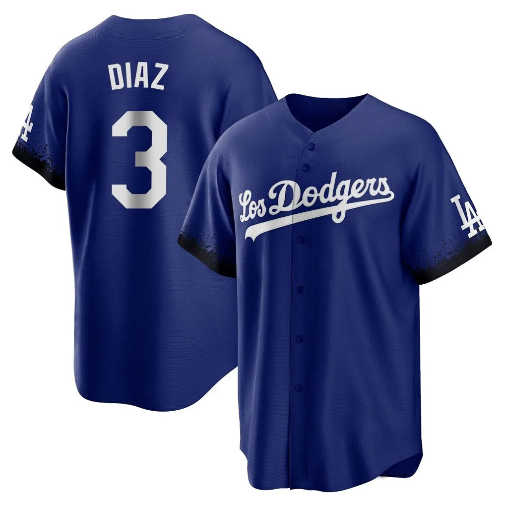 STECN LA.Dodgers #3 Edwin D¡§aaz Player Royal City Connect Home Game Stitched Jerseys