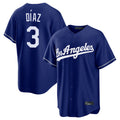 STECN LA.Dodgers #3 Edwin D¡§aaz Player Royal Game Stitched Jerseys