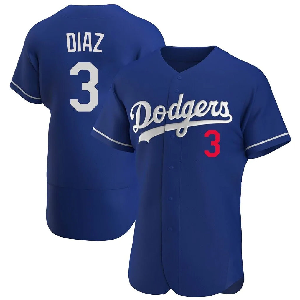 STECN LA.Dodgers #3 Edwin D¡§aaz Player Royal Limited Elite Home Stitched Jerseys
