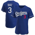 STECN LA.Dodgers #3 Edwin D¡§aaz Player Royal Limited Elite Home Stitched Jerseys