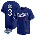 STECN LA.Dodgers #3 Edwin D¡§aaz Player Royal World Series Meet Limited Home Stitched Jerseys
