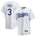 STECN LA.Dodgers #3 Edwin D¡§aaz Player White Game Home Stitched Jerseys