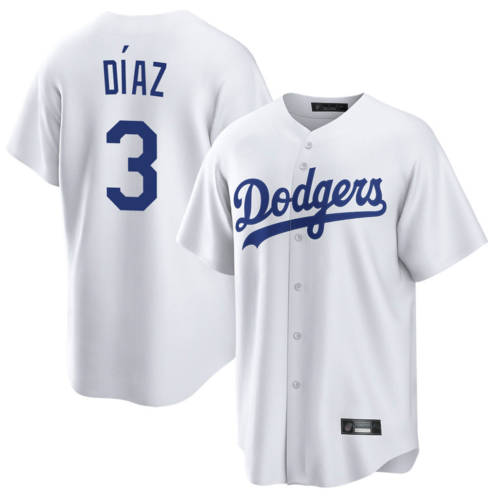STECN LA.Dodgers #3 Edwin D¡§aaz Player White Game Home Stitched Jerseys