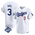 STECN LA.Dodgers #3 Edwin D¡§aaz Player White World Series Meet Limited Home Stitched Jerseys