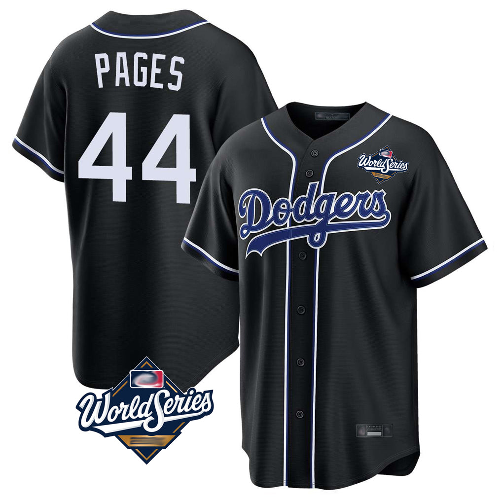 STECN LA.Dodgers #44 Andy Pages Player Black World Series Carbon Limited Home Stitched Jerseys