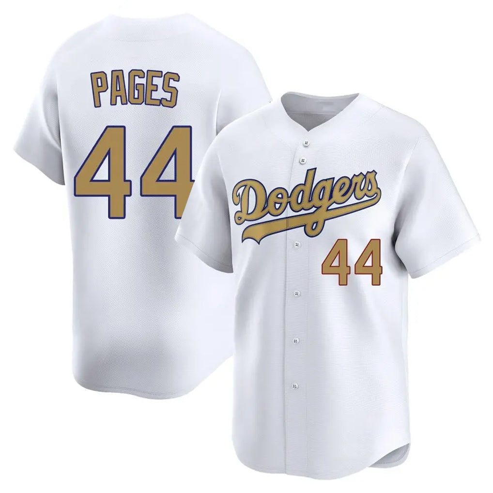 STECN LA.Dodgers #44 Andy Pages Player Gold Collection Limited Home Stitched Jerseys