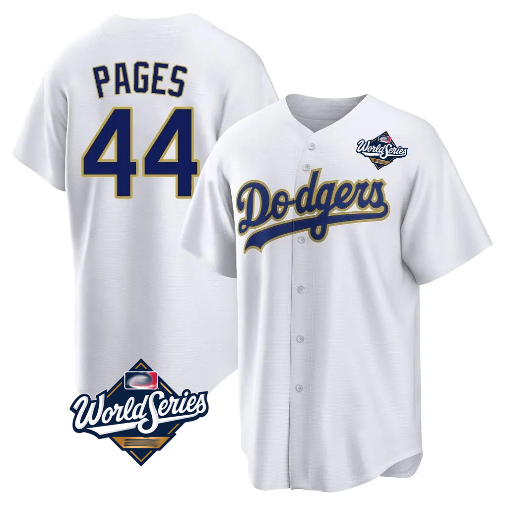 STECN LA.Dodgers #44 Andy Pages Player Gold White World Series 2026 Collection Stadium Game Stitched Jerseys