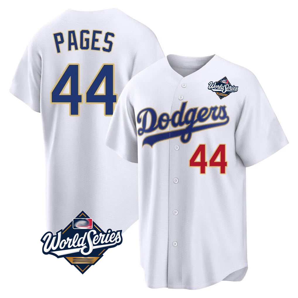 STECN LA.Dodgers #44 Andy Pages Player Gold White World Series 2026 Collection Stadium Limited Stitched Jerseys