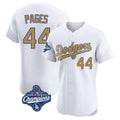STECN LA.Dodgers #44 Andy Pages Player Gold World Series Meet Limited Elite Home Stitched Jerseys