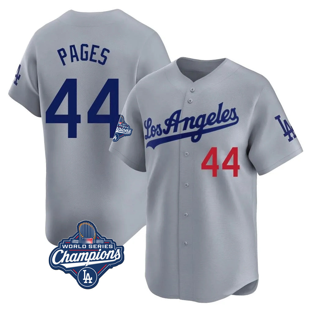 STECN LA.Dodgers #44 Andy Pages Player Gray World Series Meet Limited Home Stitched Jerseys