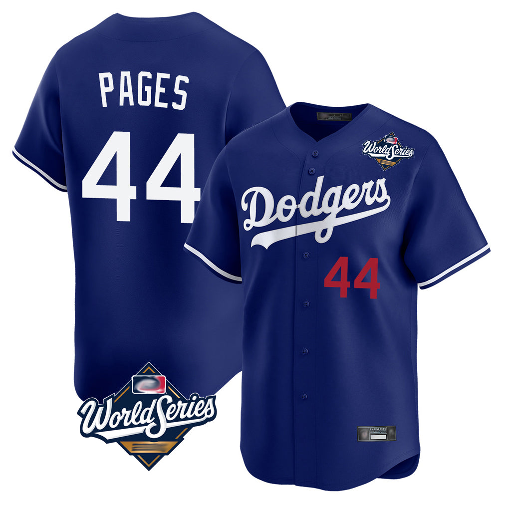 STECN LA.Dodgers #44 Andy Pages Player Royal World Series Limited Home Stitched Jerseys