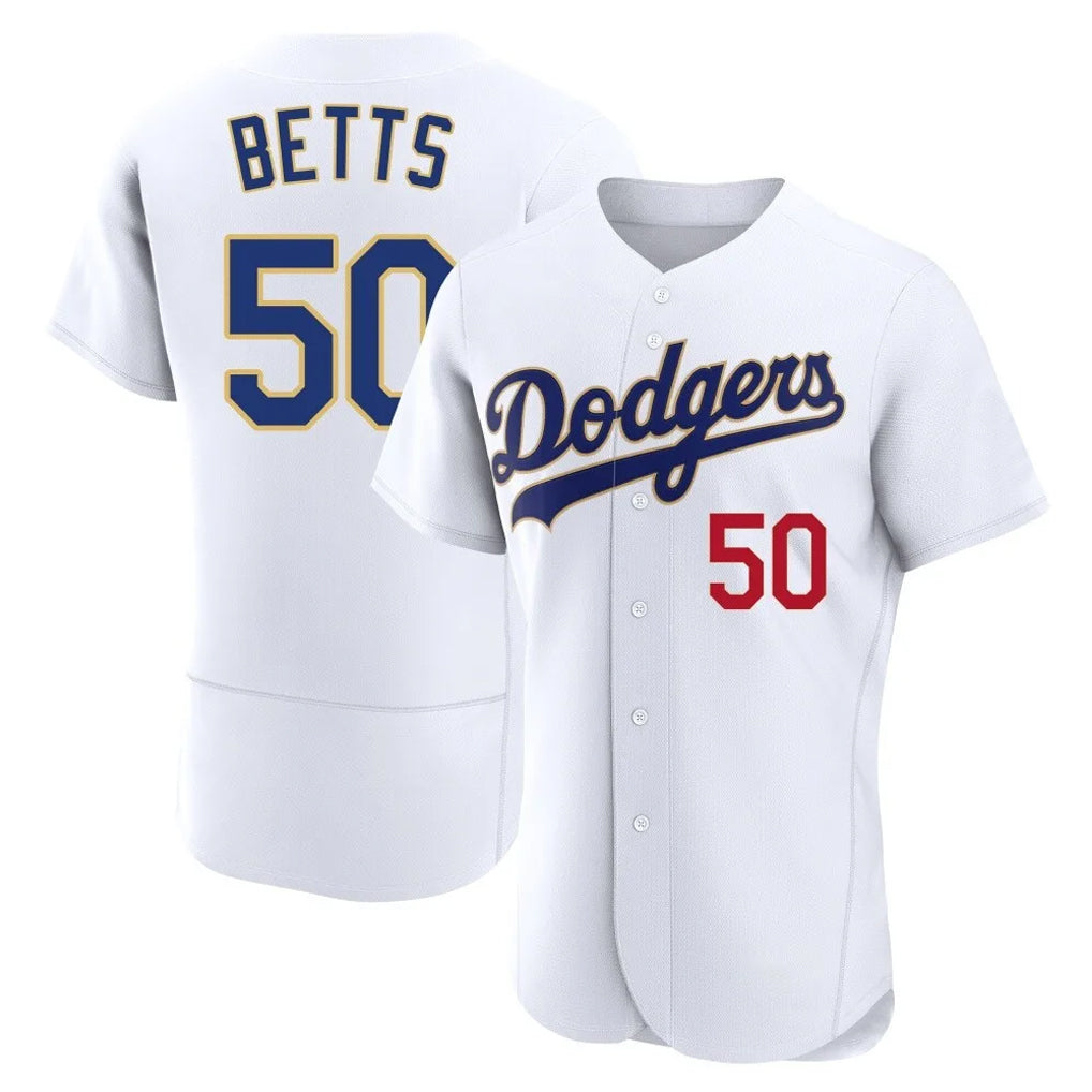 STECN LA.Dodgers #50 Mookie Betts Player Gold White 2026 Collection Stadium Limited Elite Stitched Jerseys