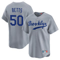 STECN LA.Dodgers #50 Mookie Betts Player Gray Game Limited Home Stitched Jerseys