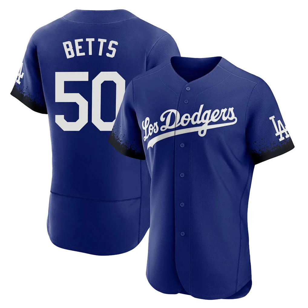 STECN LA.Dodgers #50 Mookie Betts Player Royal City Connect Elite Home Stitched Jerseys