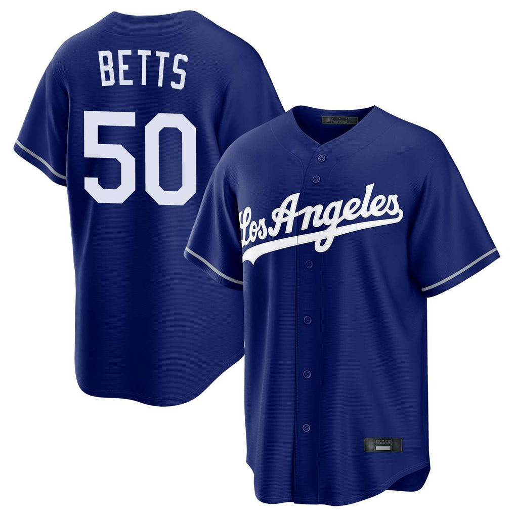 STECN LA.Dodgers #50 Mookie Betts Player Royal Game Stitched Jerseys