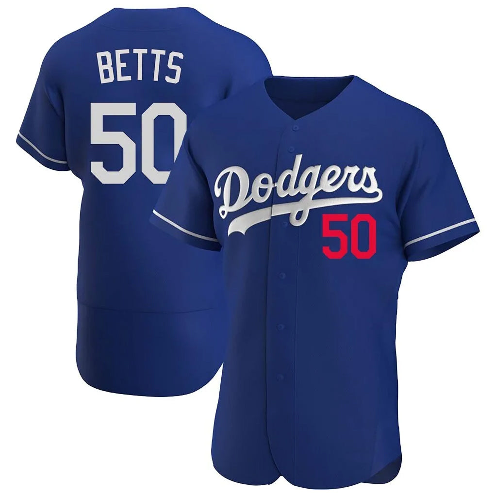 STECN LA.Dodgers #50 Mookie Betts Player Royal Limited Elite Home Stitched Jerseys