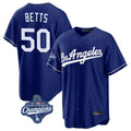 STECN LA.Dodgers #50 Mookie Betts Player Royal World Series Meet Game Stitched Jerseys