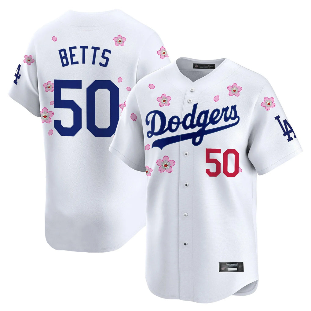 STECN LA.Dodgers #50 Mookie Betts Player White Tokyo Series Vapor Premier Limited Stitched Jerseys