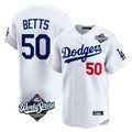 STECN LA.Dodgers #50 Mookie Betts Player White World Series Limited Home Stitched Jerseys