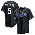 STECN LA.Dodgers #5 Freddie Freeman Player Black Carbon Limited Home Stitched Jerseys