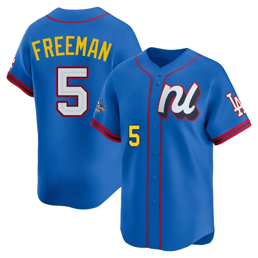 STECN LA.Dodgers #5 Freddie Freeman Player Blue All-Star Limited Home Stitched Jerseys