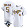 STECN LA.Dodgers #5 Freddie Freeman Player White World Series Collection Limited Home Stitched Jerseys