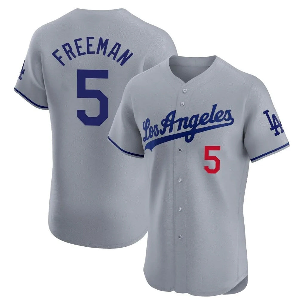 STECN LA.Dodgers #5 Freddie Freeman Player Gray Limited Elite Home Stitched Jerseys