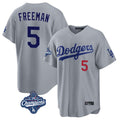 STECN LA.Dodgers #5 Freddie Freeman Player Gray World Series Meet Game Home Stitched Jerseys