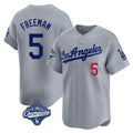STECN LA.Dodgers #5 Freddie Freeman Player Gray World Series Meet Limited Home Stitched Jerseys