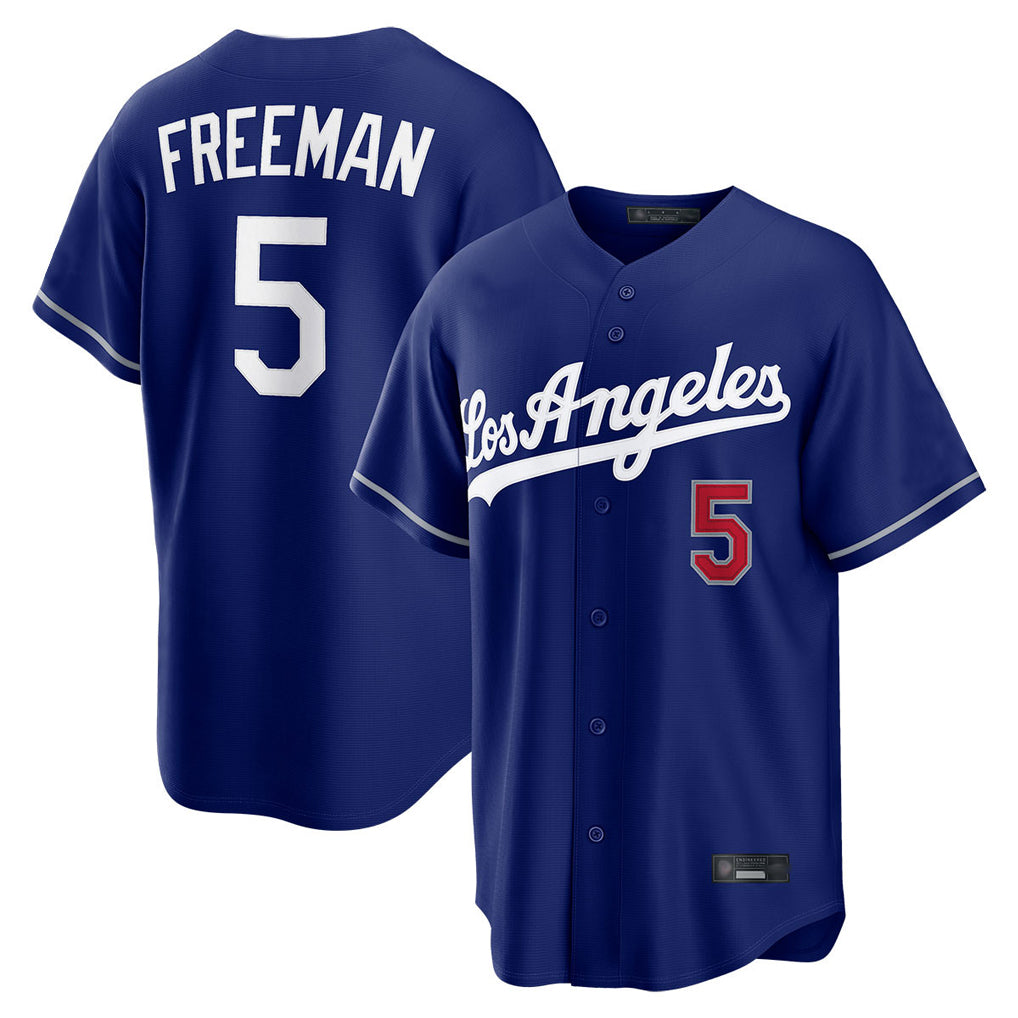 STECN LA.Dodgers #5 Freddie Freeman Player Royal Game Home Stitched Jerseys