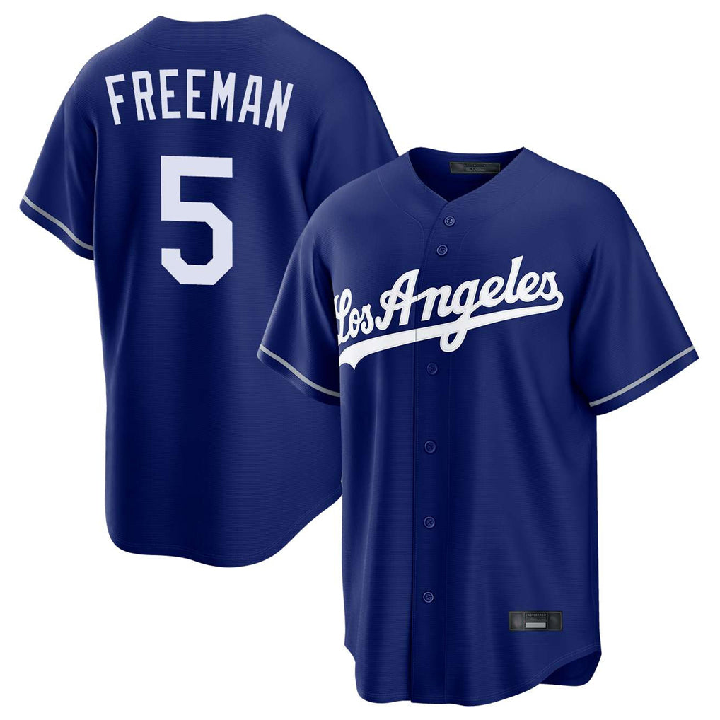 STECN LA.Dodgers #5 Freddie Freeman Player Royal Game Stitched Jerseys
