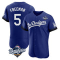 STECN LA.Dodgers #5 Freddie Freeman Player Royal World Series City Connect Elite Home Stitched Jerseys