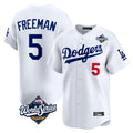 STECN LA.Dodgers #5 Freddie Freeman Player White World Series Limited Home Stitched Jerseys