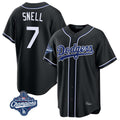 STECN LA.Dodgers #7 Blake Snell Player Black Carbon Limited World Series Meet Home Stitched Jerseys