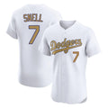 STECN LA.Dodgers #7 Blake Snell Player Gold Limited Elite Home Stitched Jerseys