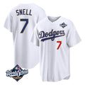 STECN LA.Dodgers #7 Blake Snell Player Gold White 2026 Collection Stadium Limited World Series Stitched Jerseys