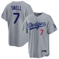 STECN LA.Dodgers #7 Blake Snell Player Gray Game Limited Home Stitched Jerseys