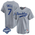 STECN LA.Dodgers #7 Blake Snell Player Gray Game Limited World Series Meet Home Stitched Jerseys