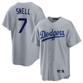 STECN LA.Dodgers #7 Blake Snell Player Gray Game Stitched Jerseys