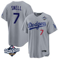 STECN LA.Dodgers #7 Blake Snell Player Gray Game World Series Home Stitched Jerseys