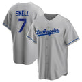STECN LA.Dodgers #7 Blake Snell Player Gray Road Game Stitched Jerseys