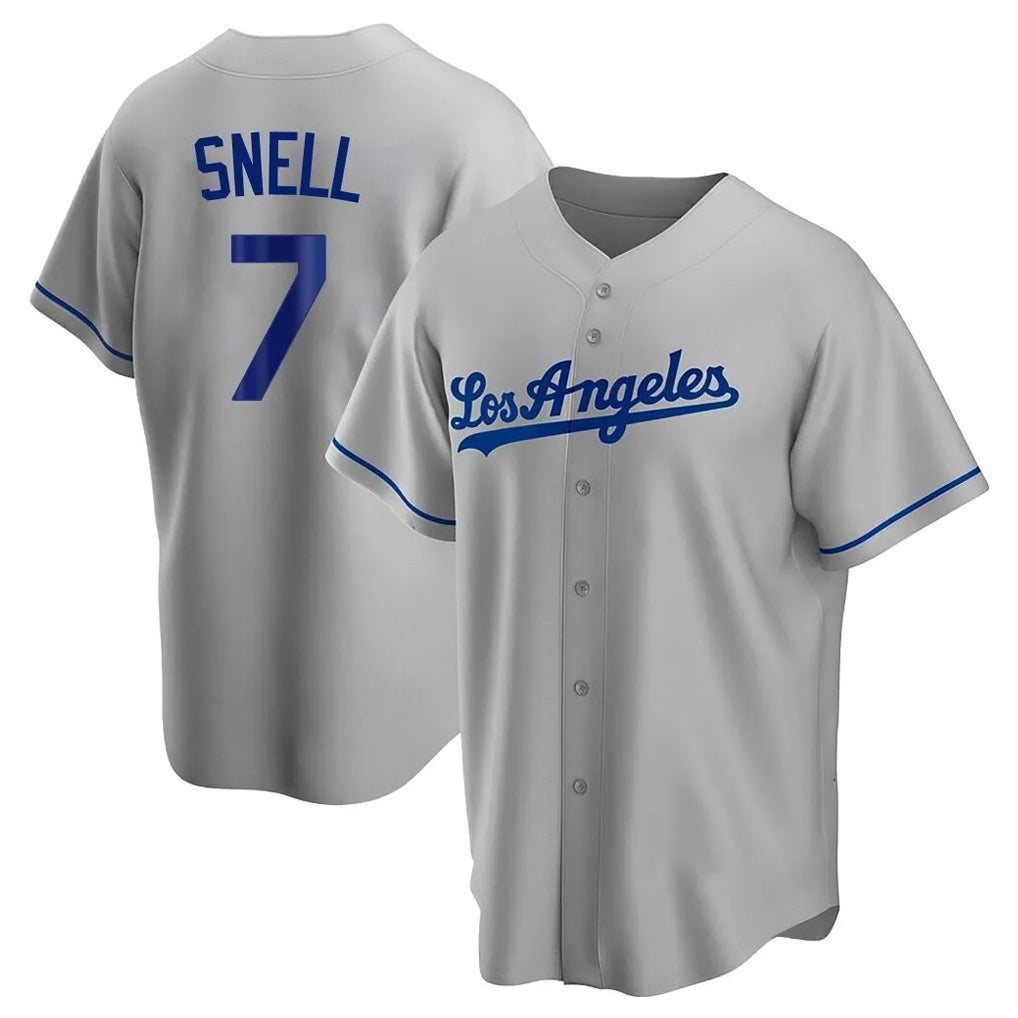 STECN LA.Dodgers #7 Blake Snell Player Gray Road Game Stitched Jerseys