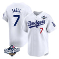 STECN LA.Dodgers #7 Blake Snell Player White Game Limited World Series Home Stitched Jerseys