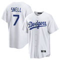 STECN LA.Dodgers #7 Blake Snell Player White Game Stitched Jerseys