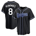 STECN LA.Dodgers #8 Enrique Hern?¡ì?¨¦ndez Player Black Carbon Limited Home Stitched Jerseys