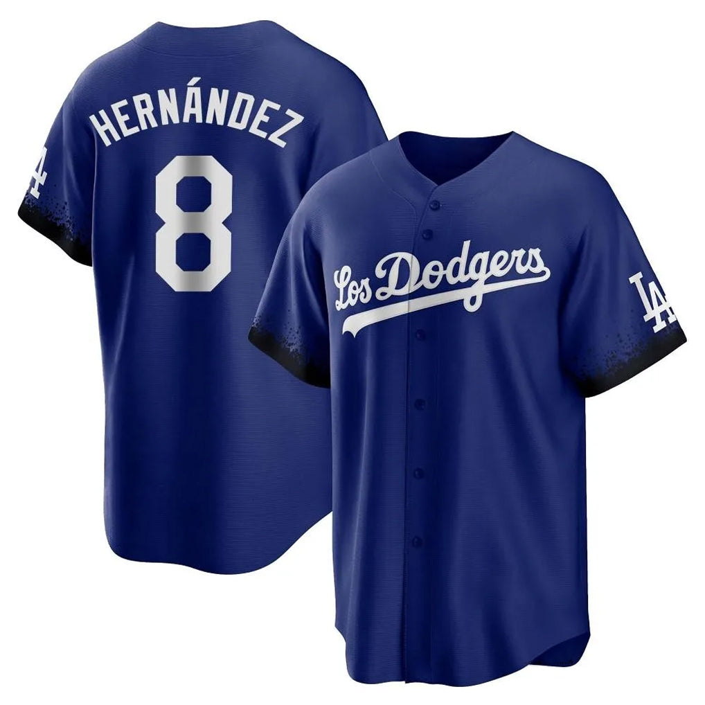 STECN LA.Dodgers #8 Enrique Hern?¡ì?¨¦ndez Player Royal City Connect Home Game Stitched Jerseys