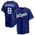 STECN LA.Dodgers #8 Enrique Hern?¡ì?¨¦ndez Player Royal Game Stitched Jerseys
